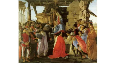 Imagem do quadro de Sandro Botticelli, Adoração dos Magos, 1475
