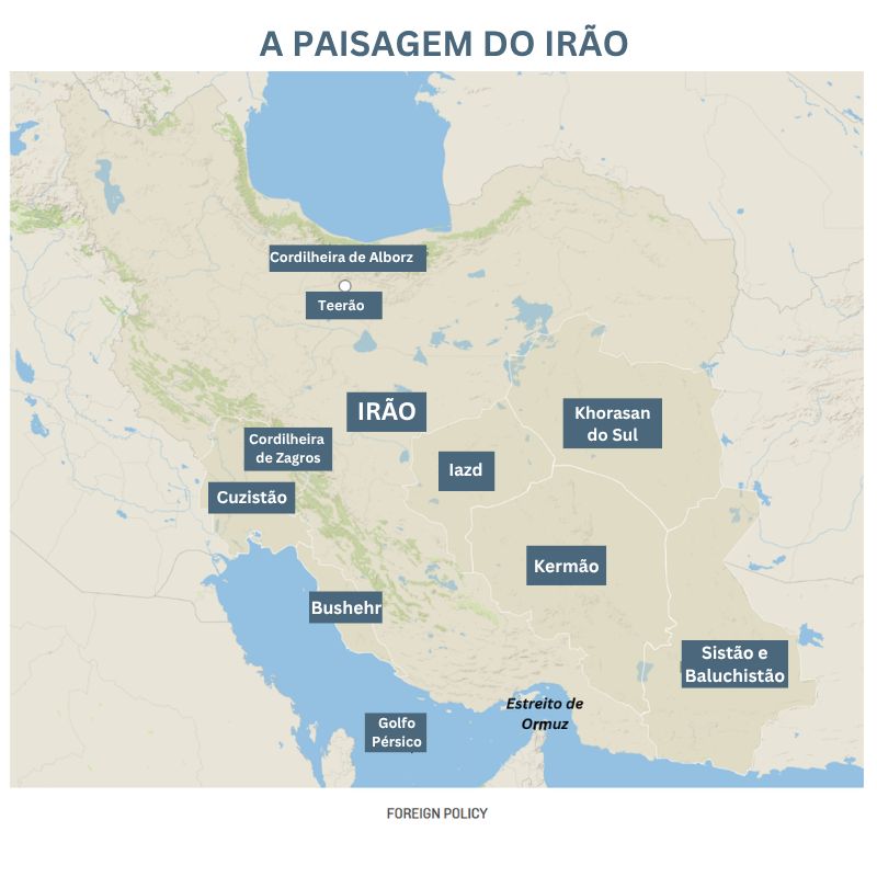 Mapa da paisagem do Irão