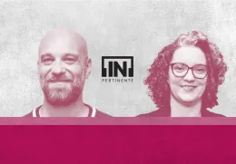 Imagem da dupla do [IN]Pertinente Sociedade, composta por Hugo van der Ding e Mónica Vieira