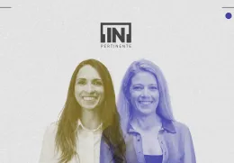 A comunicadora Filipa Galrão ao lado da neurologista Raquel Gil-Gouveia. No topo, ao centro, o logotipo "[IN]Pertinente".
