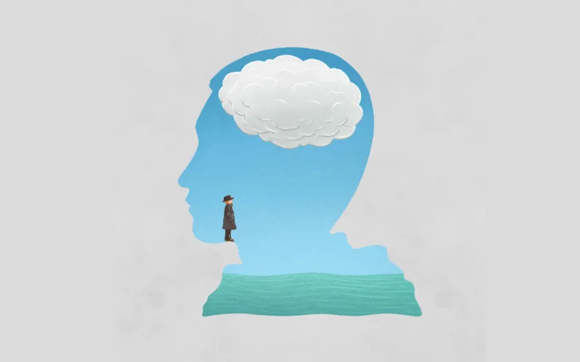 Imagem de ilustração de um cérebro em forma de nuvem