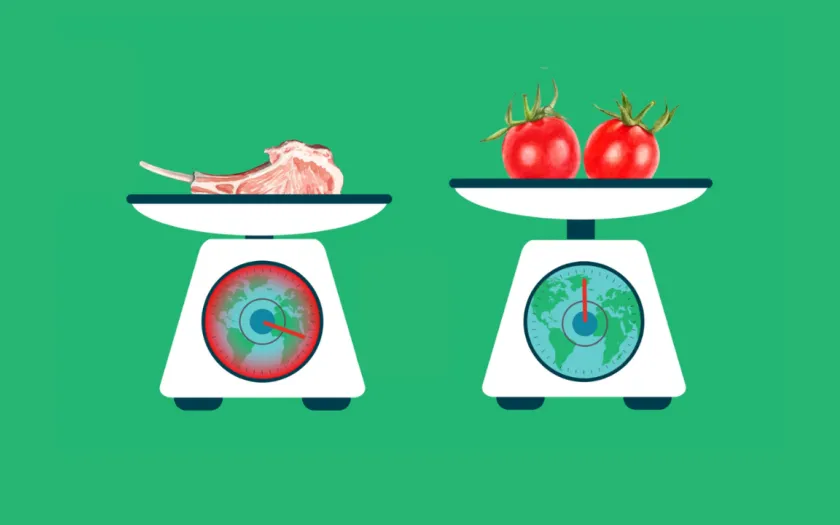 Imagem de duas balanças para ilustrar o artigo «Quais são os alimentos com maior pegada ecológica?»