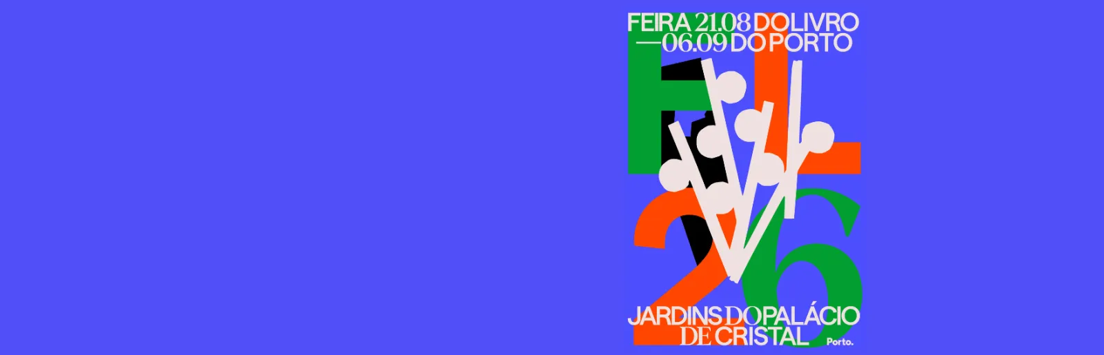 Imagem do logotipo da Feira do Livro do Porto 2026. 