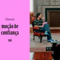 Imagem de Guilherme Geirinhas com Rui Rocha, durante as gravações da rúbrica «Moção de Confiança»