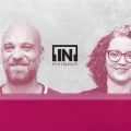 Imagem da dupla do [IN]Pertinente Sociedade, composta por Hugo van der Ding e Mónica Vieira