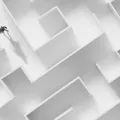 Imagem de um homem num labirinto. Crédito: Shutterstock