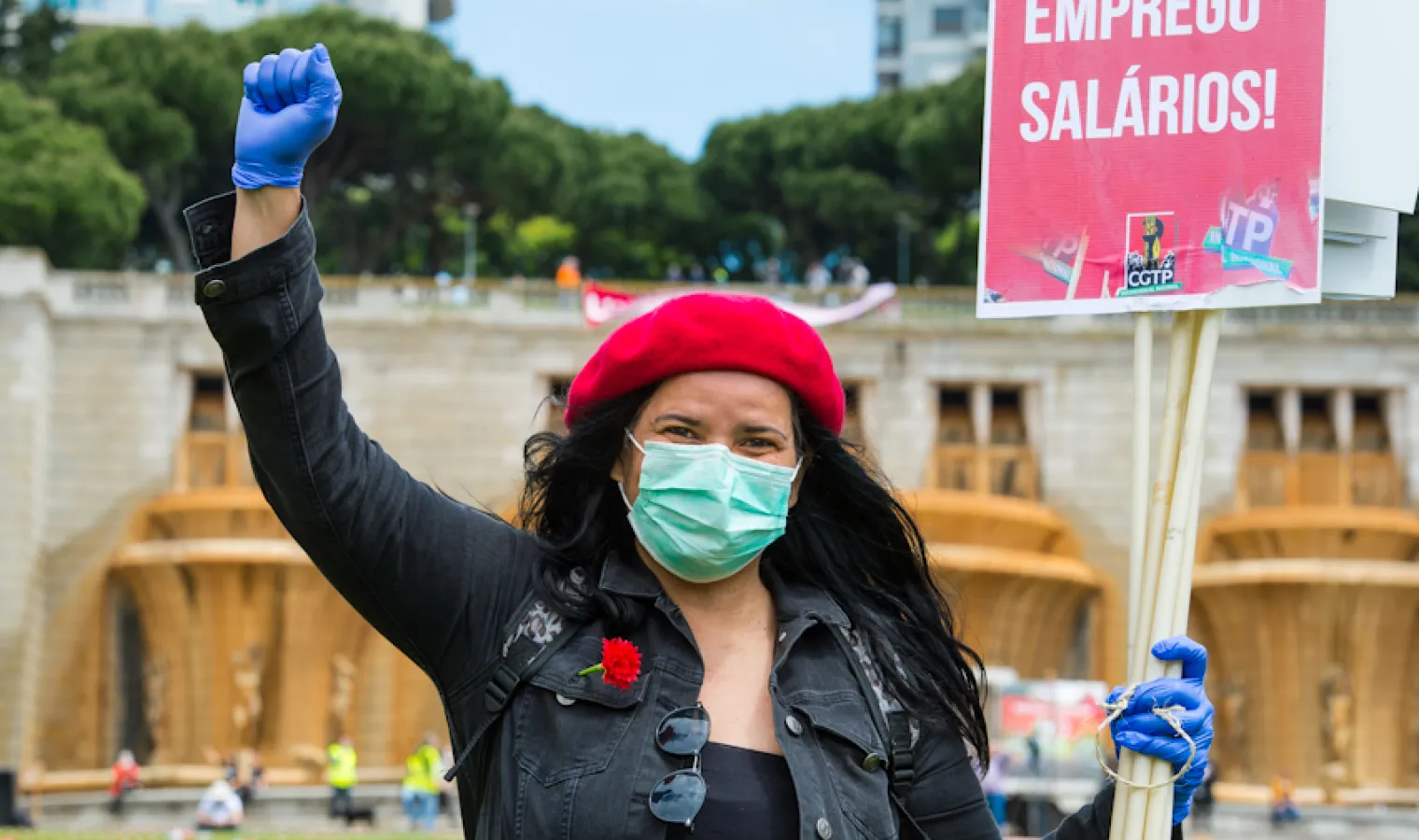 Maio de 2020: Durante a manifestação convocada pela CGTP-IN, que reuniu mil pessoas durante a pandemia/Miguel Valle de Figueiredo