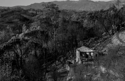 A Serra do Caramulo, pano de fundo de cenários enegrecidos em outubro de 2017. Crédito da imagem: Miguel Valle Figueiredo.