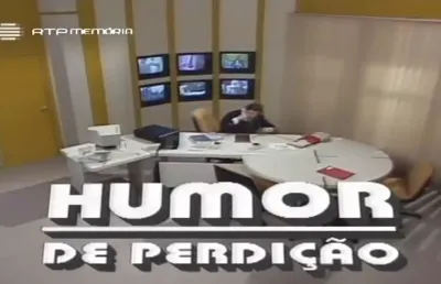Imagem do geérico do programa de Televisão «Humor de Perdição», que estreou na RTP em 1987. Crédito: D/R.