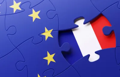 imagem de um puzzle com os países da União Europeia onde se destaca a peça que representa Fança. Fonte: Canva