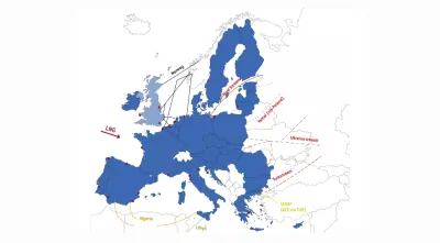 Map of gas flows to Europe. Source: Bruegel
