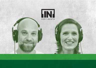Imagem ilustrativa da dupla [IN] Pertinente Sociedade, com Hugo van der Ding e Isabel Rocha Pinto