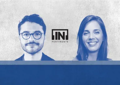 Imagem da dupla do [IN]Pertinente Ciência, composta pelo radialista Rui Maria Pêgo e pela psiquiatra Rute Cajão