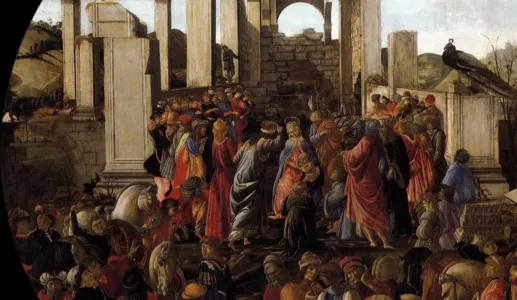 Imagem da pintura de Sandro Boticelli, Adoração dos Magos (1470-1475)