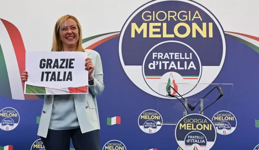 Imagem de Georgia Meloni, líder do partido Fratelli d'Italia e primeira-ministra italiana.  @EPA