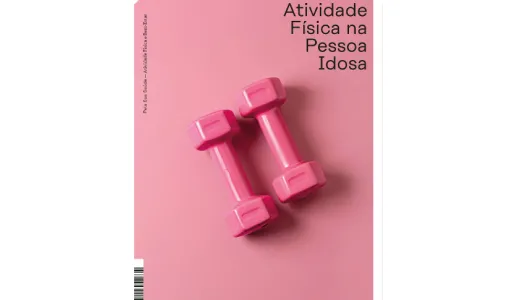 Capa do livro «Atividade Física na Pessoa Idosa», o terceiro livro da coleção «Pela Sua Saúde - Atividade Física e Bem-Estar»