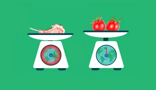 Imagem de duas balanças para ilustrar o artigo «Quais são os alimentos com maior pegada ecológica?»