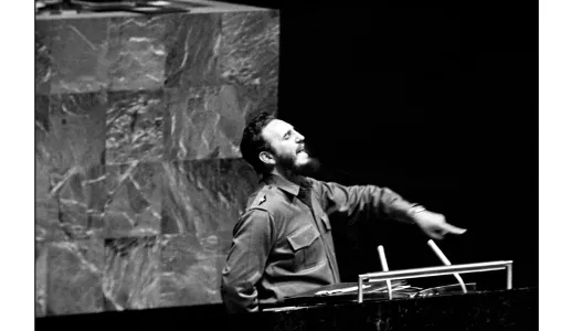 Imagem de Fidel Castro a discursar