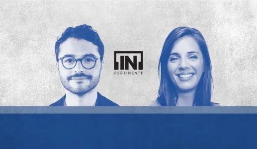 Imagem da dupla do [IN]Pertinente Ciência, composta pelo radialista Rui Maria Pêgo e pela psiquiatra Rute Cajão