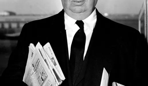 Imagem do realizador norte-americano Alfred Hitchcock