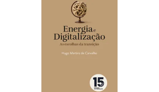 Capa de um livro da Fundação. Um globo ao centro. Texto de destaque: "Energia e Digitalização".