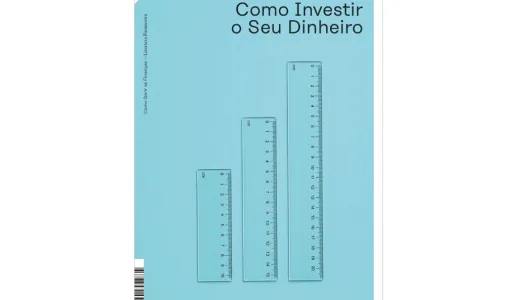 Imagem de livro azul com várias réguas desenhadas - capa do livro «Como Investir o seu Dinheiro»
