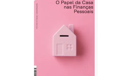 Imagem de uma casa cor de rosa, que ilustra a capa do livro «O Papel da Casa nas Finanças Pessoais».