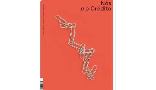 Imagem de vários clips interligados, que fazem a capa do livro «Nós e o Crédito».