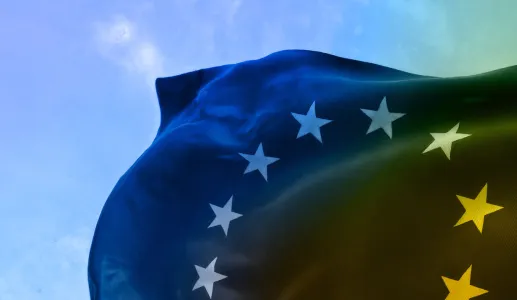Imagem da bandeira da União Europeia. 
