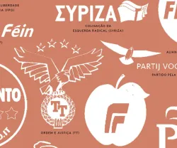 Vários logotipos de partidos políticos.