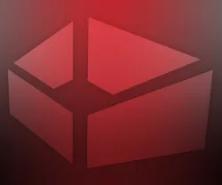 Imagem abstrata com formas geométricas em tons de vermelho e fundo escuro. Sem texto.