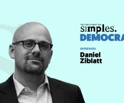 Imagem de Daniel Ziblatt com texto: "isto não é assim tão simples. DEMOCRACIA. ENTREVISTA".