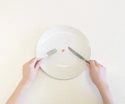 Imagem de um prato com um pedaço de cenoura 