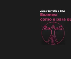 Fundo preto com o texto "Exames: como e para quê?" e "Jaime Carvalho e Silva".