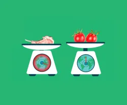 Imagem de duas balanças para ilustrar o artigo «Quais são os alimentos com maior pegada ecológica?»