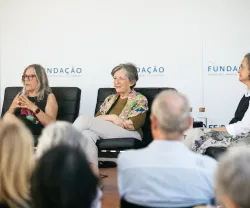 Imagem da Praça da Fundação «Um museu fechado pela COVID-19: uma abertura à reinvenção», na Feira do Livro de Lisboa