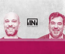 Imagem da dupla do podcast In Pertinente de Sociedade Hugo van der Ding e Paulo Mendes Pinto.