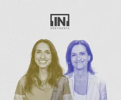 Duas mulheres sorridentes com dois logotipos no meio delas: "Fundação" e "[IN]Pertinente". DR